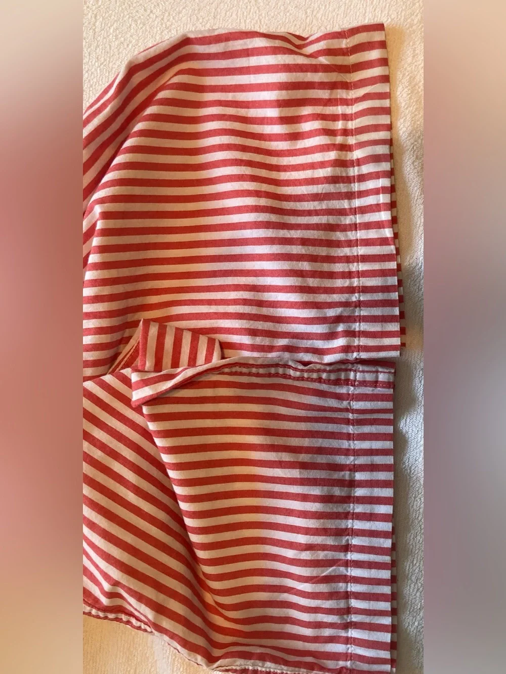J. Crew Red and White Vertical Stripe classic button down pajamas. 2-piece set.